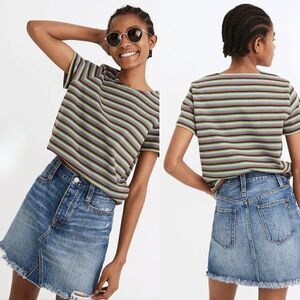 Madewell Rigid Denim Straight Mini Skirt: Destructed Edition Size 28